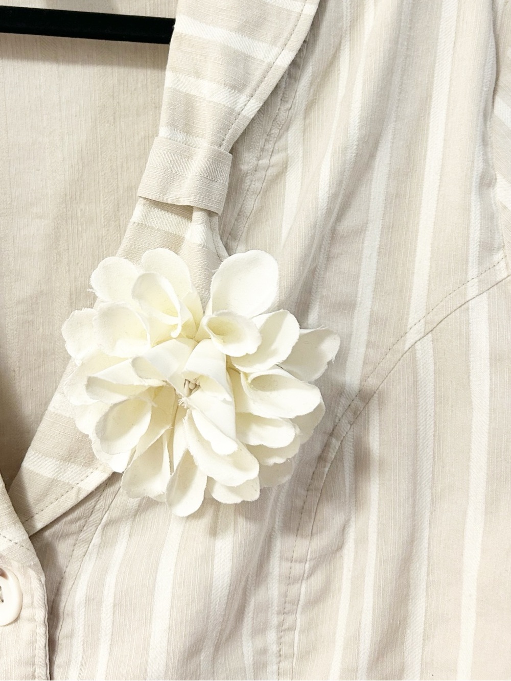 Women’s Floral Broach Pin Cream Neutral boho chic peasant feminine romantic